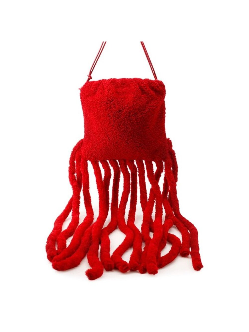 Bottega Veneta Shoulder Bag Fringe Fabric Leather